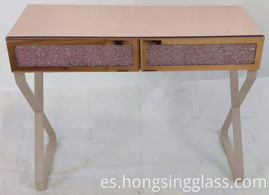 Rose Gold Crushed Diamond Pink Dressing Table Mfrs 005